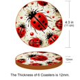 thumbnail image 3 of Seven Starred Ladybird 6PCS Round Coasters, Microfiber Leather Drink Coasters 11x11 cm/4.3x4.3 in, Set of 6 Absorbent Coasters for Drinks, Coasters for Home Decor, 3 of 6