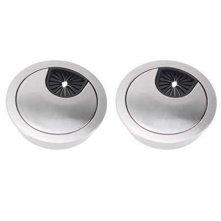 

2pcs Round Computer Desk Grommet Zinc Alloy Home Office Supplies Wiring Outlet Port Hole Cover 50mm Silver