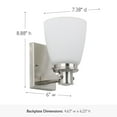 thumbnail image 5 of Design House Atkinson Transitional 1-Light Dimmable Satin Nickel Wall Sconce with Frosted Glass, 5 of 8