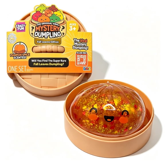 RMS Fall Leaves Dumpling Squishy Toy, Soft Bao Bun Stress Ball, Sensory Squeeze Fidget Toy 260ml