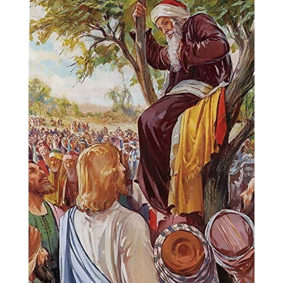 Catholic print picture - JESUS AND ZACCHAEUS P - 8" x 10" ready to be framed