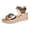 Gold, variant on Women's Wedge Platform Sandals Leather Dressy Comfortable Slip on Summer Open Toe Ankle Strap Buckle Dress Heeled Shoes Gold Size 8.5