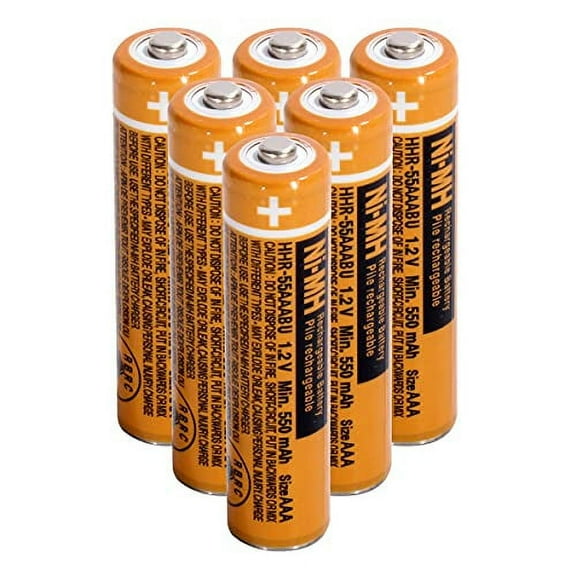 NI-MH AAA Rechargeable Battery 1.2V 550mah 6-Pack hhr-55aaabu AAA Batteries for Panasonic Cordless Phones, Remote Controls, Electr