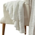 thumbnail image 4 of Benzara Veria Throw Blanket with Acrylic Cable Knitting Design The Urban Port, Beige, 4 of 5