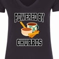 thumbnail image 4 of Inktastic Powered by Churros and Chocolate Women's V-Neck T-Shirt, 4 of 5