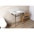 thumbnail image 3 of Kingston Brass KVBH3022M86 Templeton 30-Inch Carrara Marble Console Sink with Brass Legs (8-Inch, 3-Hole) in Carrara Marble White/Polished Nickel, 3 of 9