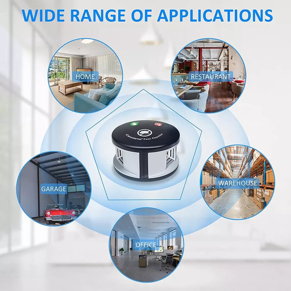 Ultrasonic Pest Repeller Indoor Upgraded High-Power, 360° Electronic Mouse Rodent Deterrent Pest Control Indoor for Squirrel Rat Mice Bugs Roach Spider Repelent Device with 4 Mode Switching