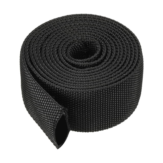 Unique Bargains 1.6' ID 6.5FT Nylon Protective Hose Sleeve, Cable Cover Sheath Protection, Black
