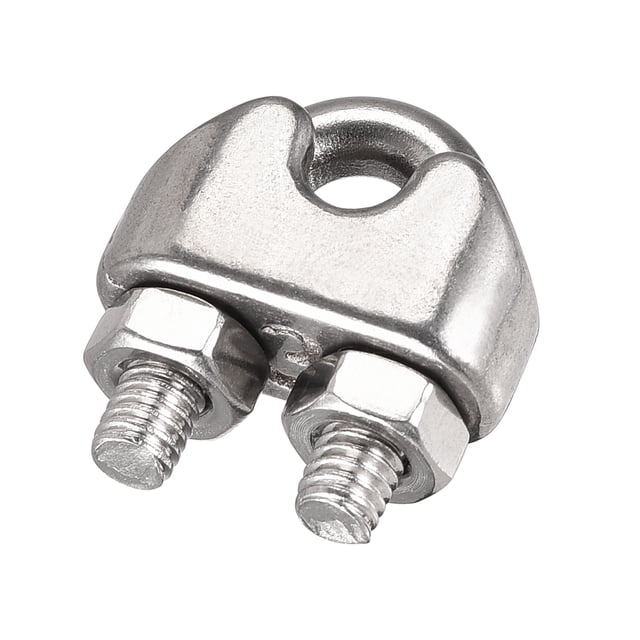 Unique Bargains 316 Stainless Steel Wire Rope Clip Clamp for 0.12inch Diameter Cable, 10 Pack