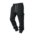 thumbnail image 3 of Mens Fleece Cargo Sweatpants, Relaxed Fit Casual Joggers, 3 of 5