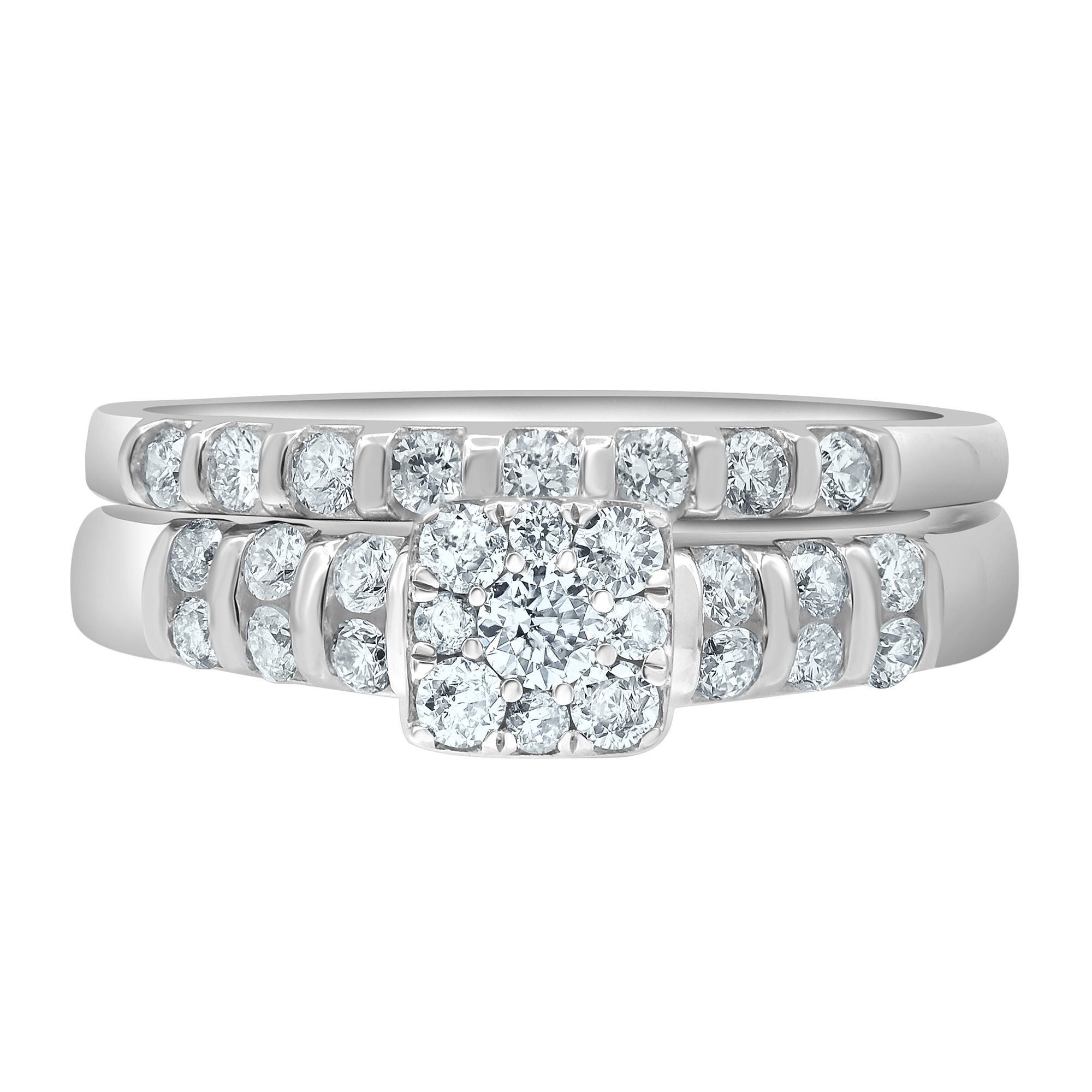 5/8 Carat T.W Lab Grown Diamond Bridal Ring Set in Silver