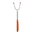 thumbnail image 1 of DOLITY Fourchette BBQ Extensible Réutilisable en Acier Inoxydable Poignée en Bois Multifonction Feu de Camp orange, 1 of 7