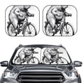 thumbnail image 2 of Honeii Capybara Riding Bicycle Print Foldable Car Sun Shade for Windshield, 2-Piece UV Protection Shade, Protects Car Interior, Ideal for Cars, Trucks, SUVs-Medium, 2 of 6