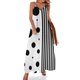 thumbnail image 1 of Vestido retro de lunares y rayas, vestido largo de club en blanco y negro, estilo callejero, vestidos largos bohemios para playa, ropa de primavera con cuello en V y talla grande, 1 of 7