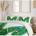 thumbnail image 6 of Ambesonne Christmas Alphabet Duvet Cover Set, Letter M Noel, 2-Calking, White Green and Mustard, 6 of 7