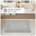 thumbnail image 2 of PABUBE Bathroom Rugs 24"x36", Absorbent Bath Mats Rugs for Bathroom Floor Non Slip Non Skid, Soft Shag Microfiber Machine Washable Shower Bath Mat for Bathroom Decor, Gray, 2 of 8