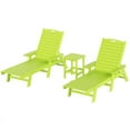 thumbnail image 1 of Bayport Ensemble de 3 Pcs de Chaises Longues/table Inclinables en Plastique HDPE pour Extérieur Lime, 1 of 6