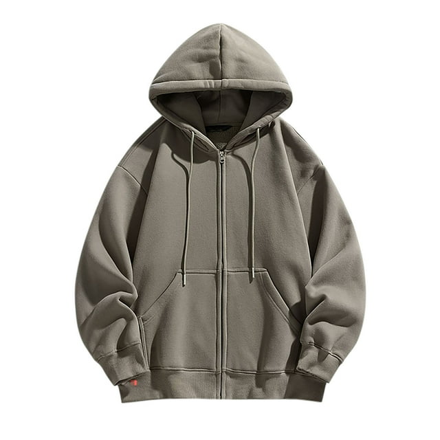 KIHOUT Men's Hoodies Jackets, Moisture Wicking & Breathable, Full Zip Solid Color Hooded Sweatshirt