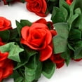 thumbnail image 5 of 5 Pack Flower Garland Artificial Fake Rose Garland Vine Artificial Flowers for Decoration Floral Garland Decor-Total 41 Ft (Red), 5 of 5