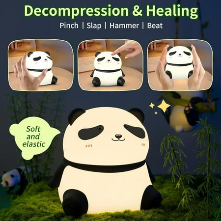 

Panda Silicone Lamp USB Charging Bedside Timer Sleep Atmosphere Night Light Bear