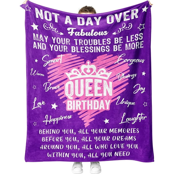 LHSHID Birthday Gifts for Women Bday Gift for Women Unique Birthday Gifts for mom Daughter Sister Friends Girlfriend Birthday Gifts for her Happy Birthday Blanket Gifts Decoration for Womenin 30x40in