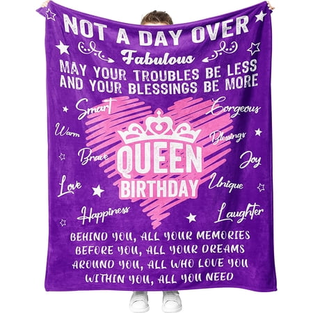 Birthday Gifts for Women Bday Gift for Women Unique Birthday Gifts for mom Daughter Sister Friends Girlfriend Birthday Gifts for her Happy Birthday Blanket Gifts Decoration for Women 60x50in