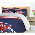 thumbnail image 5 of Ambesonne Memorial Day Duvet Cover Sets, American Flag Sunbeams, 2-King, Night Blue Vermilion, 5 of 7