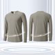thumbnail image 2 of Blusas y camisas de manga larga y cuello redondo para hombre, camisetas informales lisas de manga larga y cuello redondo, transpirables, deportivas y de fitness., 2 of 2