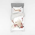 thumbnail image 2 of Ambesonne Grunge Bedding Set 4 Pcs, Japan Sakura Flowers, Queen, Beige White Red, 2 of 3