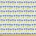 thumbnail image 1 of Floral Fabric by the Yard Upholstery, Simplistic Hand Drawn Like Little Repetitive Flowers Natural Garden, Decorative Fabric for DIY and Home Accents, Azure Blue Violet and Green by Ambesonne, 1 of 5