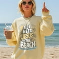 thumbnail image 4 of All I Need is Jesus and the Beach Comfort Colors Christian Sweatshirt, Girls Trip Vacation Beach Shirts, 4 of 5