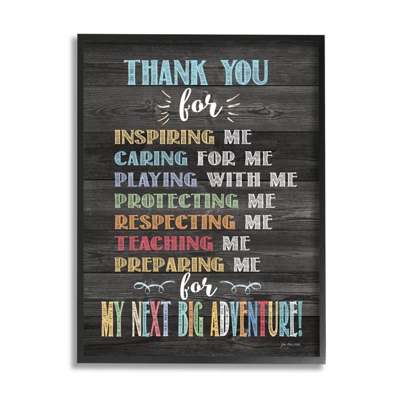 Stupell Next Big Adventure Teacher Appreciation Inspirational Painting Black Framed Art Print Wall Art