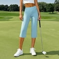 thumbnail image 3 of Miqool Women's Capri Pants Summer Pull-On Stretch Golf Pants High Waisted Straight Leg Business Casual Dressy Work Pants Cropped Yoga Capris with Pockets, 3 of 9