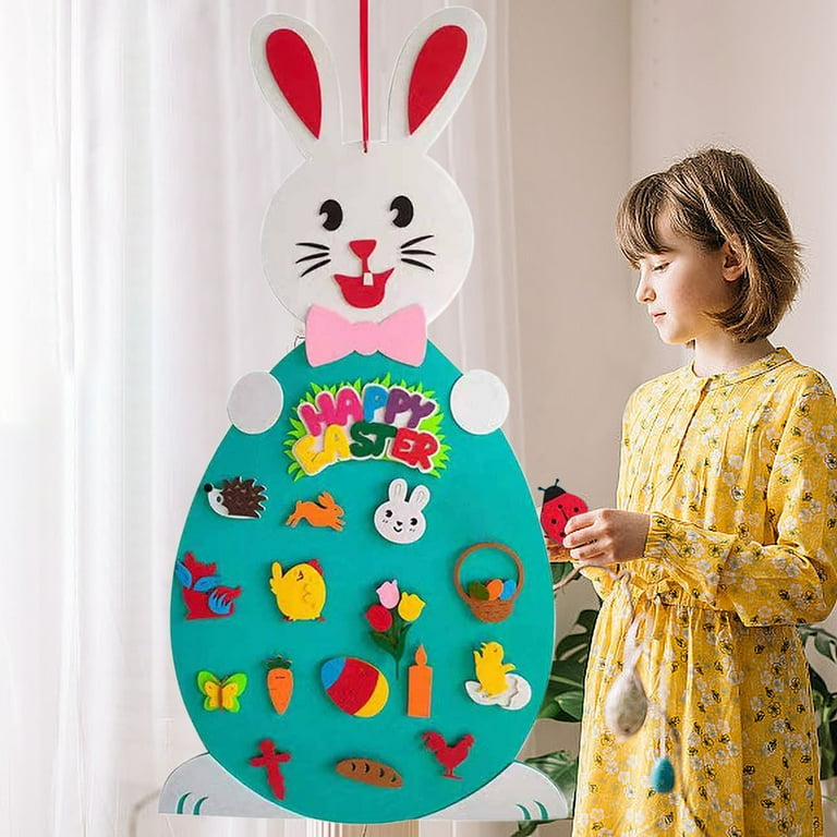 Easter DIY Felt Rabbit Set,Bunny Felt Craft Kits with Detachable  Ornament,Happy Easter Chick Eggs Felt Ornaments for Wall Hanging Home  ,Easter Party Decoration Supplies Wall Felt Board Games for Home -  Walmart.com