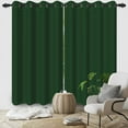thumbnail image 2 of Nanqianyi Blackout Curtains, Dark Green Curtains for Bedroom 52" W x 63" L, 2 Panels, Black Backing Grommet Top Drapes, 2 of 8
