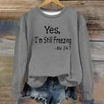 thumbnail image 1 of DPTALR Women's Print Round-Neck Pullover Tops Long Sleeve Comfortable Blouse Sweatshirt, 1 of 4