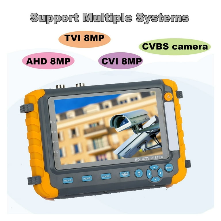 5-Inch HD Portable CCTV Monitor Tester - Supports 8MP TVI/AHD/CVI Cameras, HDMI/VGA Input, Great For Security Installers
