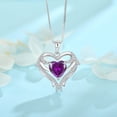 thumbnail image 4 of FJ Heart Angel Wings Necklace 925 Sterling Silver Love Heart Amethyst Pendant February Birthstone Jewelry Gifts for Women, 4 of 6
