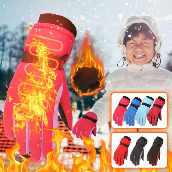 Floleo Kids Winter Gloves Waterproof Snow Ski Gloves Warm Unisex Camouflage Gloves For Cold Weather Girls Boys Children