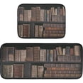 thumbnail image 7 of SKYSONIC Wooden Old Books Kitchen Mats Set of 2 Retro Style Anti Fatigue Floor Runner Rug Non Slip Comfort Mat 19.7x27.6 Inch + 19.7x47.2 Inch for Living Room Laundry Room Hallway, 7 of 7