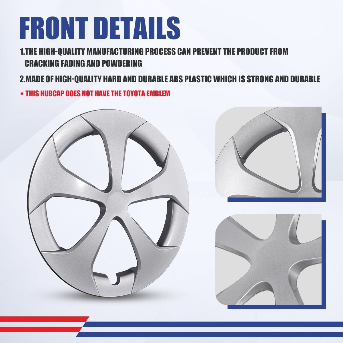 1 Pc Hubcap for 2012-2015 Toyota Prius ,15" Wheel Rim Cover Replacement,Compatible with Alloy Wheels,Snap on Car Truck SUV Hubcap,ABS+PC Material,Lacquer