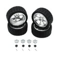 thumbnail image 2 of MERIGLARE RC Wheel Rims Rubber Tires Kit Replacement M3 Wheel Nut for 144001 1:12 1:18 Silver, 2 of 9
