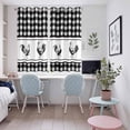 thumbnail image 4 of Farmhouse Black Plaid Kitchen Curtains Window Panels, Vintage Country Cock Checkered Insulated Window Treatment Curtain, Grommet Curtains for Bedroom/Living Room/Bathroom, 2 Piece 52"Wx72"L, 4 of 8