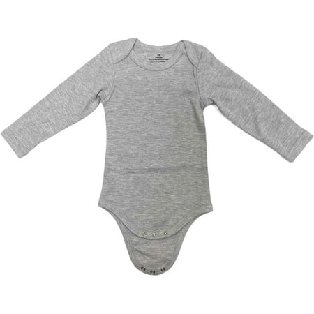 

COUVER Unisex Baby Infant Toddler Long Sleeve Lap Shoulder Solid color Bodysuit Onesie Heather Gray 18M