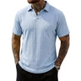 thumbnail image 4 of KIHOUT Men's Jacquard Textured Knit Polo Shirt, Retro Open Collar Short Sleeve Casual Fashion Top for Everyday Wear, 4 of 6