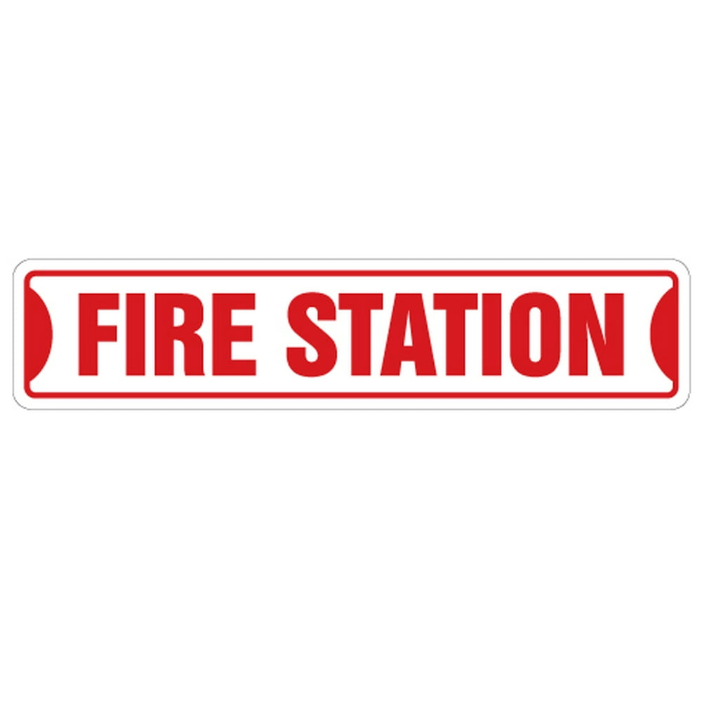 FIRE STATION Street Sign firefighter house fireman trucks cook Indoor