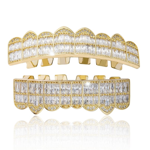 Tirantes de cobre Fernando accesorios de Cosplay para hombres y mujeres parrilla de dientes Dorado superior inferior