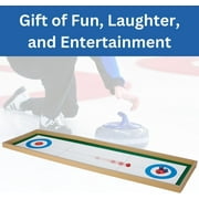 Tabletop Curling Game - Games for Elderly - Desktop, Dining Table Games for Adults Table Top Indoor Curling Game 45-inch Wooden Curling Board Game, Ideal Indoor Games for Adults, Families, Children