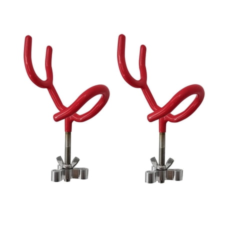 2PCS ISURE MARINE Boat 20 Degree Steel Wire Red Fishing Rod Holder with PVC Dipped and Mounting Base