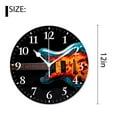 thumbnail image 2 of 12 Inch Wall Clock Battery Operated Silent Clock Decorative for Office, Kitchen, Outdoor, Living Room，Electric Guitar Water Fire Exquisite, 2 of 4